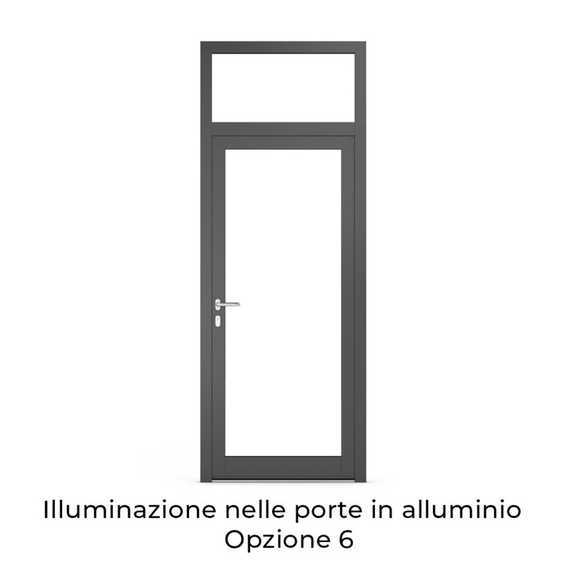 Illuminazione nelle porte in alluminio